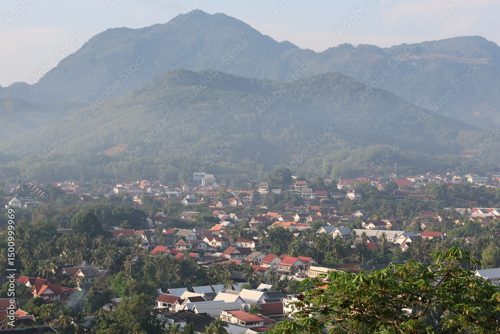 View of Luang Prabang city in the morning