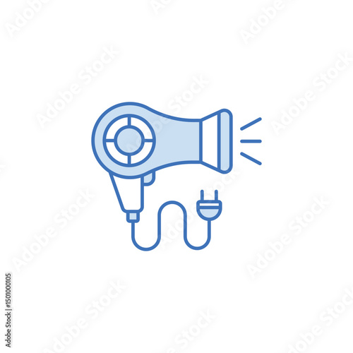 Hair Dryer icon design with white background stock illustration