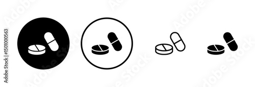 Pills icon logo design. capsule icon. Drug sign and symbol