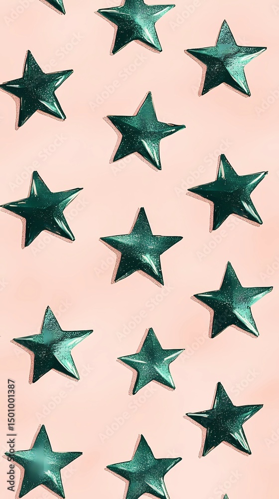 Obraz premium Tileable background featuring five-pointed stars in regular alignment, perfect for fabric prints, wrapping paper, and graphic templates.