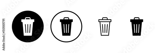 Trash icon logo design. trash can icon. delete sign and symbol.