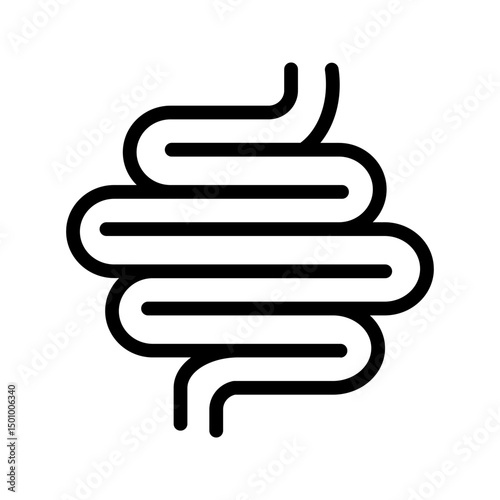 Icon of the intestine. Organ of the body. Bowel examination. Digestive tract.