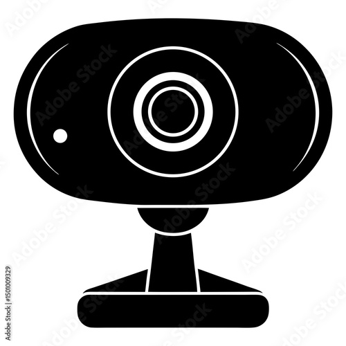Simple Black Webcam Icon Illustration Design