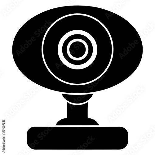 Simple Black Webcam Icon for Technology Design
