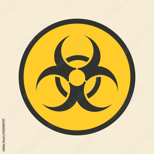 Biohazard Warning Symbol – Yellow Background Safety Icon