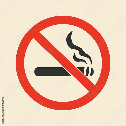 No Smoking Sign – Red Circle Prohibition Icon