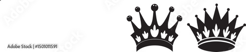 Elegant Black Crown Silhouettes for Royal and Decorative Applications