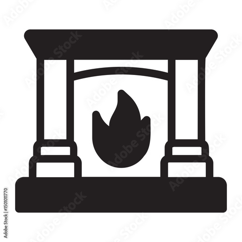 fireplace glyph icon