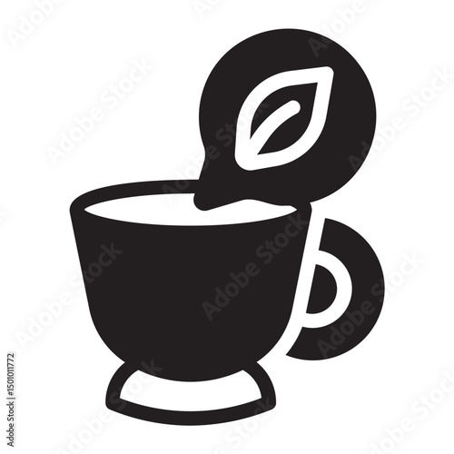 herbal tea glyph icon
