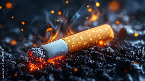 Burning cigarette