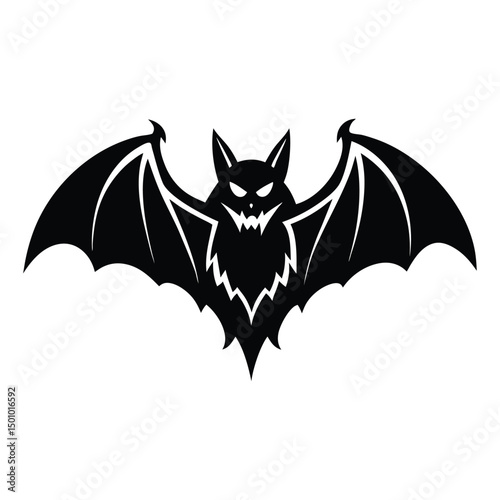 bat silhouette design as halloween illustration, creepy vector with transparent background, dark illustration for halloween