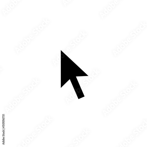 Black mouse cursor arrow icon. Black pointer with white outline vector icon