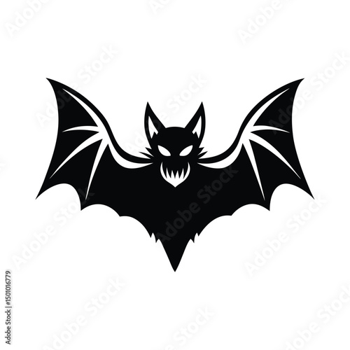bat silhouette design as halloween illustration, creepy vector with transparent background, dark illustration for halloween
