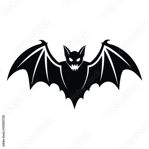 bat silhouette design as halloween illustration, creepy vector with transparent background, dark illustration for halloween