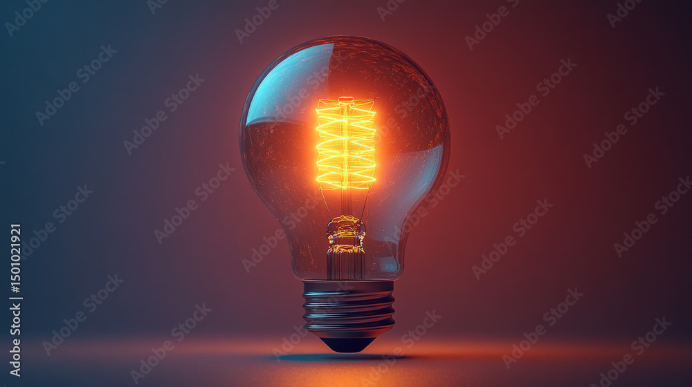 Glowing lightbulb visual Glowing lightbulb visual