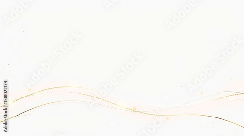 Minimal Beige Background with Subtle Gold and Black Wavy Lines