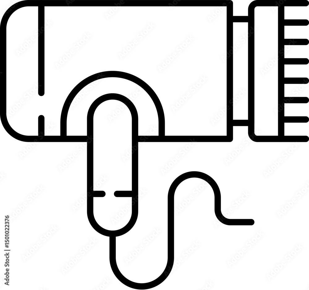 Hair Dryer Outline Linear Symbol for Graphic and Web Design, Apps, Adverts, Various Cards Hair Dryer Outline Linear Symbol for Graphic and Web Design, Apps, Adverts, Various Cards