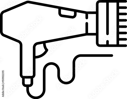 Hair Dryer Outline Linear Sign for Graphic and Web Design, Apps, Adverts, Various Cards