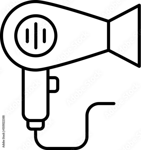 Hair Dryer Outline Picture for Graphic and Web Design, Apps, Adverts, Various Cards