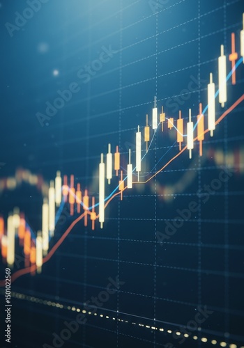 Abstract Financial Chart Illustration Shows Data Analysis and Trading Trend