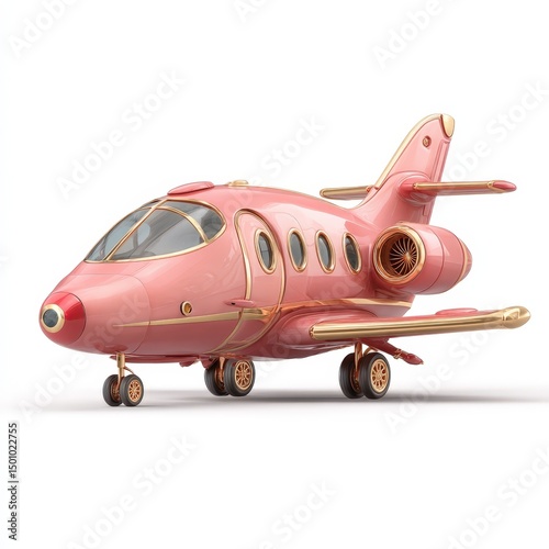 Wallpaper Mural Luxurious Pink Private Jet Airplane Render 3D Model Ideal for travel agency websites and luxury lifestyle publications Torontodigital.ca