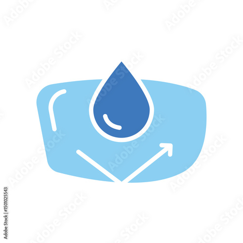 hydrophobic coating color flat icon for digital and print projects.
