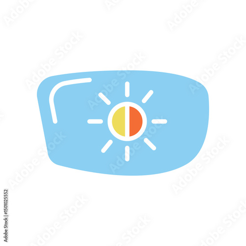 photochromic lenses color flat icon for digital and print projects.