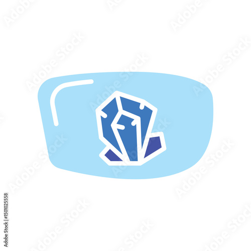 mineral glass color flat icon for digital and print projects.