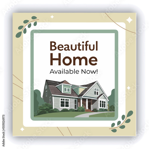 Engage your audience with our stunning real estate house social media post or square template, designed to captivate and attract potential buyers with its eye catching visuals and compelling content