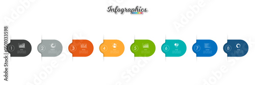 Infographic timeline template can be used for chart, diagram, web design, presentation, advertising, history