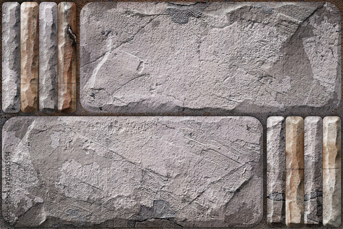 Fototapeta Naklejka Na Ścianę i Meble -  Home decorative 3d elevation wall tiles design, Seamless Ceramic Tiles Designs, Seamless Ceramic Wall tiles design Natural Stone Bricks wallpaper design Home decorative 3d elevation Background.