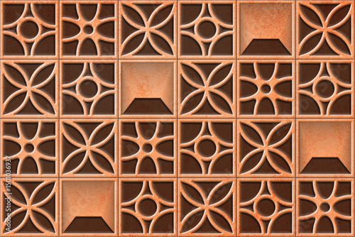 Fototapeta Naklejka Na Ścianę i Meble -  Home decorative 3d elevation wall tiles design, Seamless Ceramic Tiles Designs, Seamless Ceramic Wall tiles design Natural Stone Bricks wallpaper design Home decorative 3d elevation Background.
