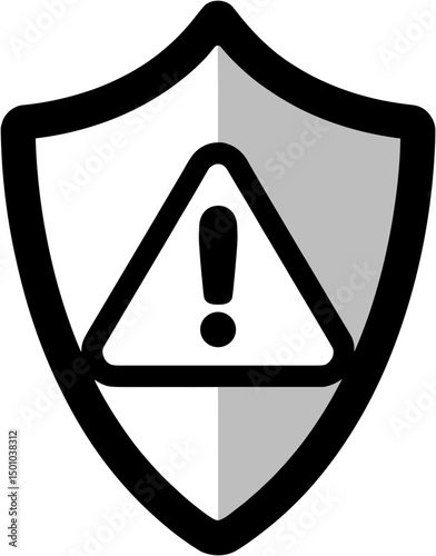 Warning shield icon symbolizing alert and security measures  