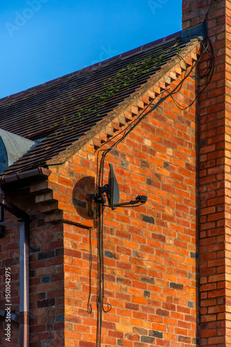 Brick built houses an a housing estate, showing construction, housebuilding, homes mortgage, property, Worcestershire, Midlands, England, UK.