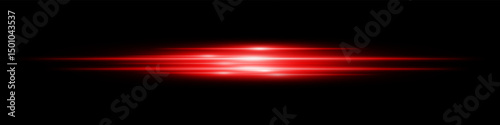 Red energy beam. Bright horizontal streaks with layered glow and radiant effect on black background. Great for power, sci-fi, motion, tech, future design.