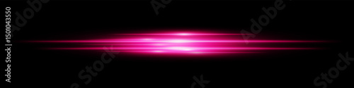 Purple energy beam. Bright horizontal streaks with layered glow and radiant effect on black background. Great for power, sci-fi, motion, tech, future design.