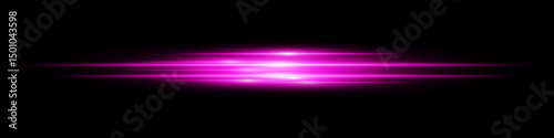 Purple energy beam. Bright horizontal streaks with layered glow and radiant effect on black background. Great for power, sci-fi, motion, tech, future design.