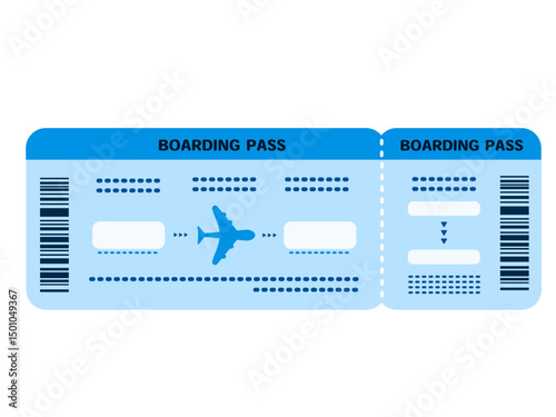 Airline Ticket Illustration – Travel and Flight Icon Design