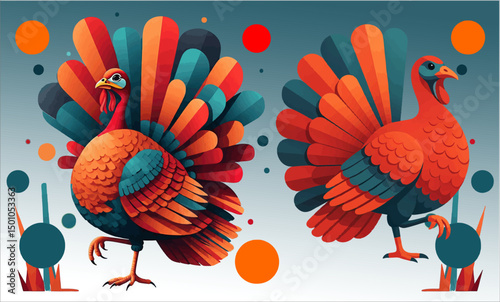 Turkey bird vector.eps