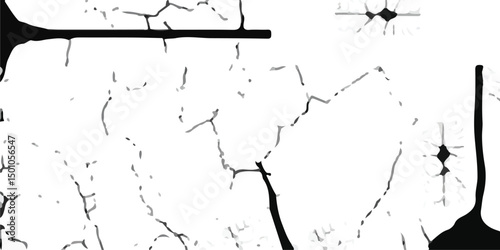 Vector cracks, breaks on land surface from earthquake. old wall background crack vector, grunge texture. cracked white paint on a white background. White black grey wall, floor with cracks, texture ba