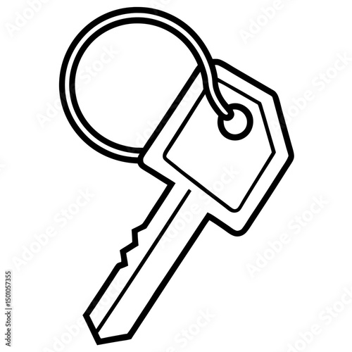 Minimal Key Holder Vector on White Background