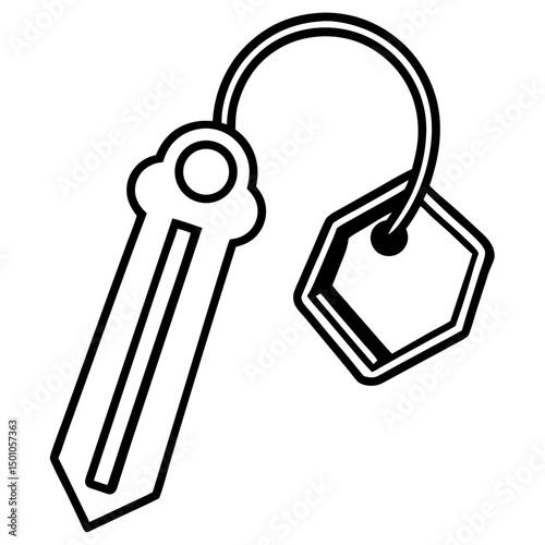 Minimal Key Holder Vector on White Background