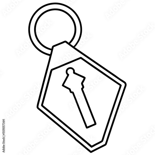 Minimal Key Holder Vector on White Background