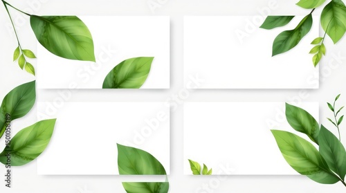 White Background with Green Leaf and Positive Message