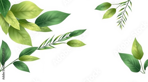 White Background with Green Leaf and Positive Message