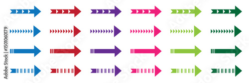 set of different arrow icons isolated vector illustration