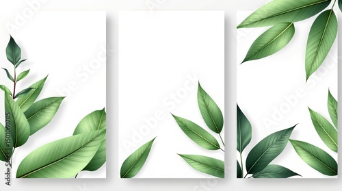White Background with Green Leaf and Positive Message