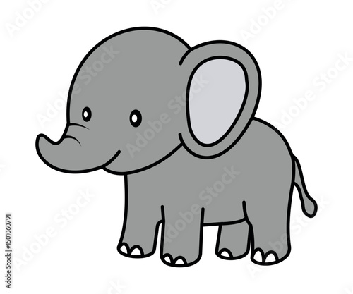 Cute Cartoon Elephant Vector for Kids