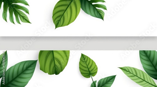White Background with Green Leaf and Positive Message