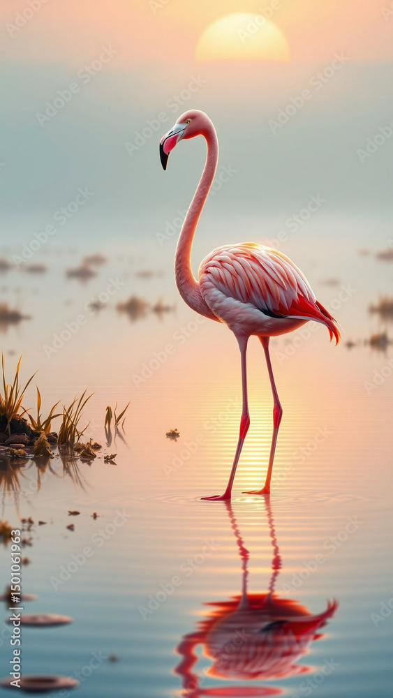 Fototapeta premium flamingo in the water